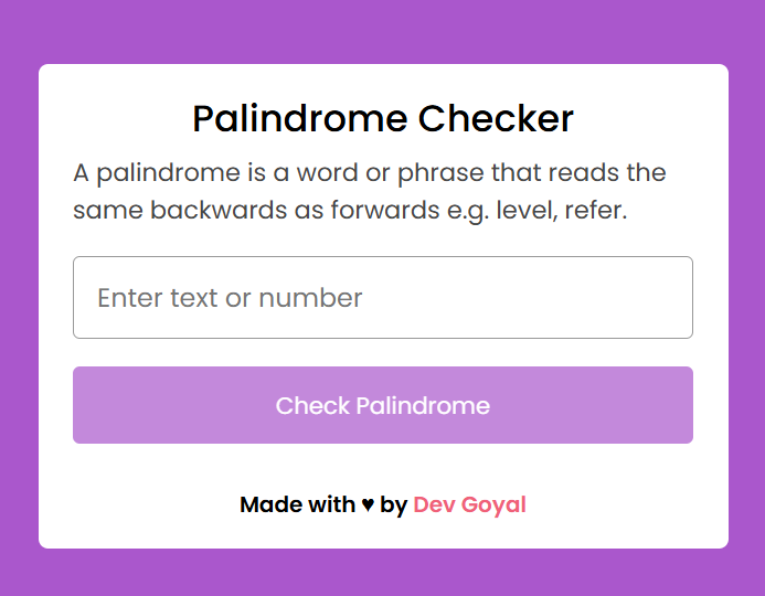 palindrome checker
